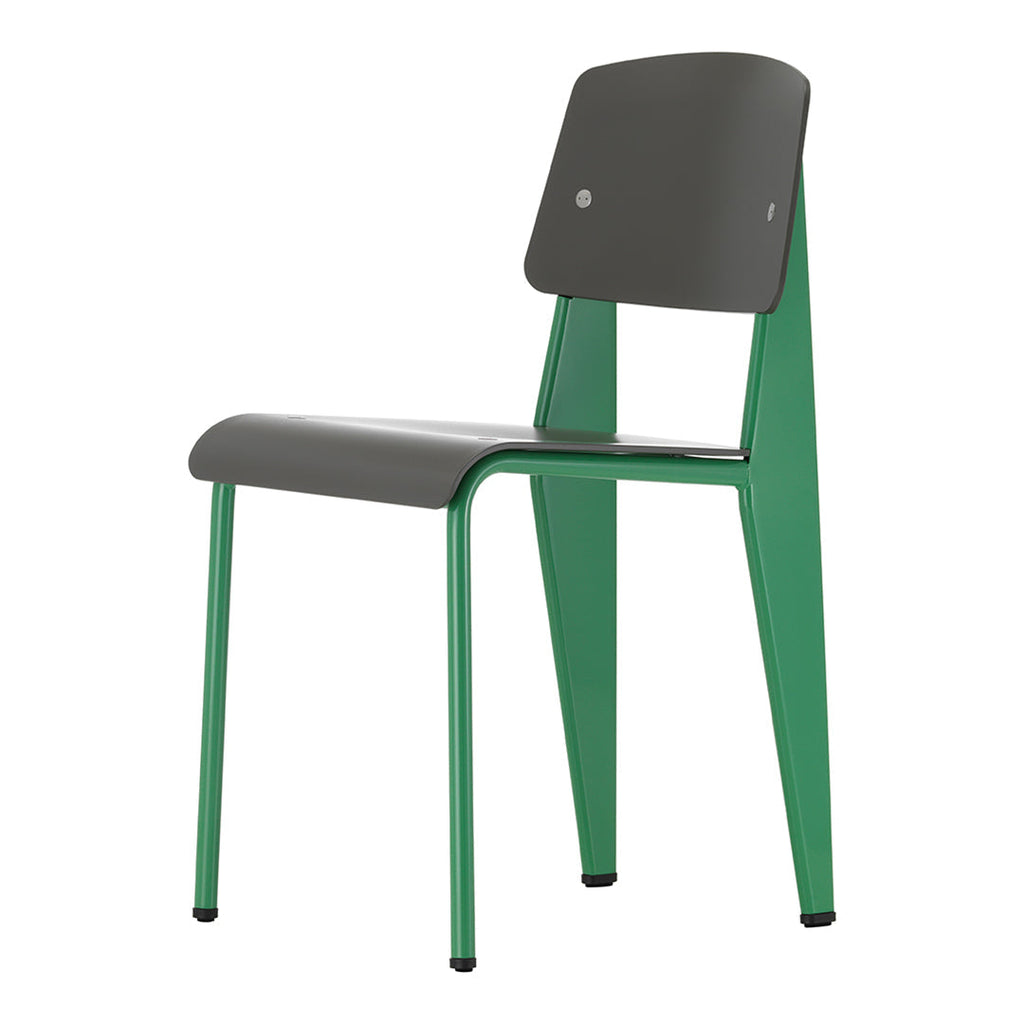 Chaise d'appoint contemporaine en plastique recyclé avec piètement thermolaqué pour salle à manger