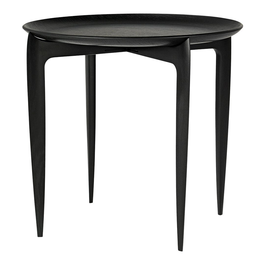 Table d'appoint pliante scandinave en placage moulé avec profil fin élégant pour salon