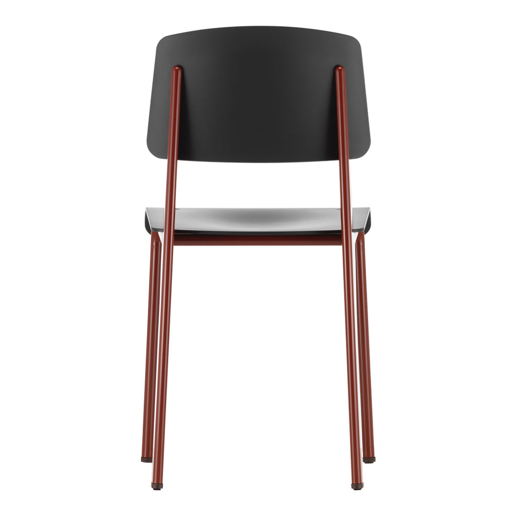 Chaise d'appoint contemporaine en plastique recyclé avec piètement thermolaqué pour salle à manger