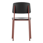 Chaise d'appoint contemporaine en plastique recyclé avec piètement thermolaqué pour salle à manger