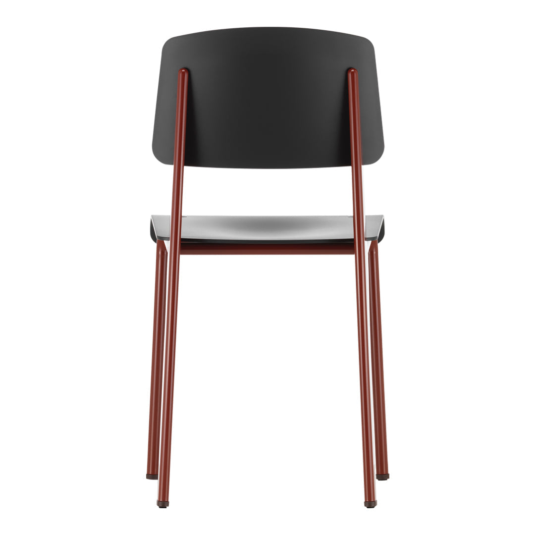 Chaise d'appoint contemporaine en plastique recyclé avec piètement thermolaqué pour salle à manger
