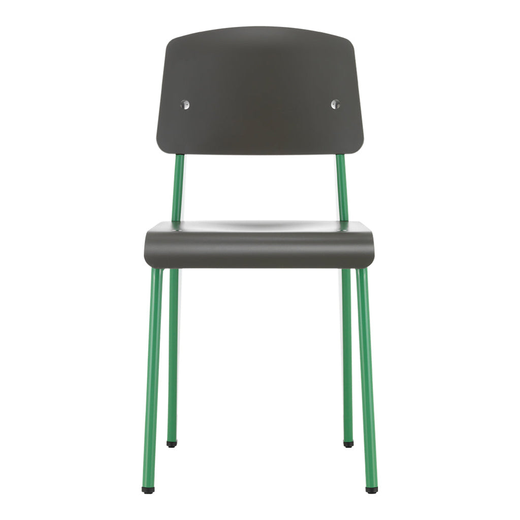 Chaise d'appoint contemporaine en plastique recyclé avec piètement thermolaqué pour salle à manger