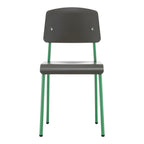 Chaise d'appoint contemporaine en plastique recyclé avec piètement thermolaqué pour salle à manger