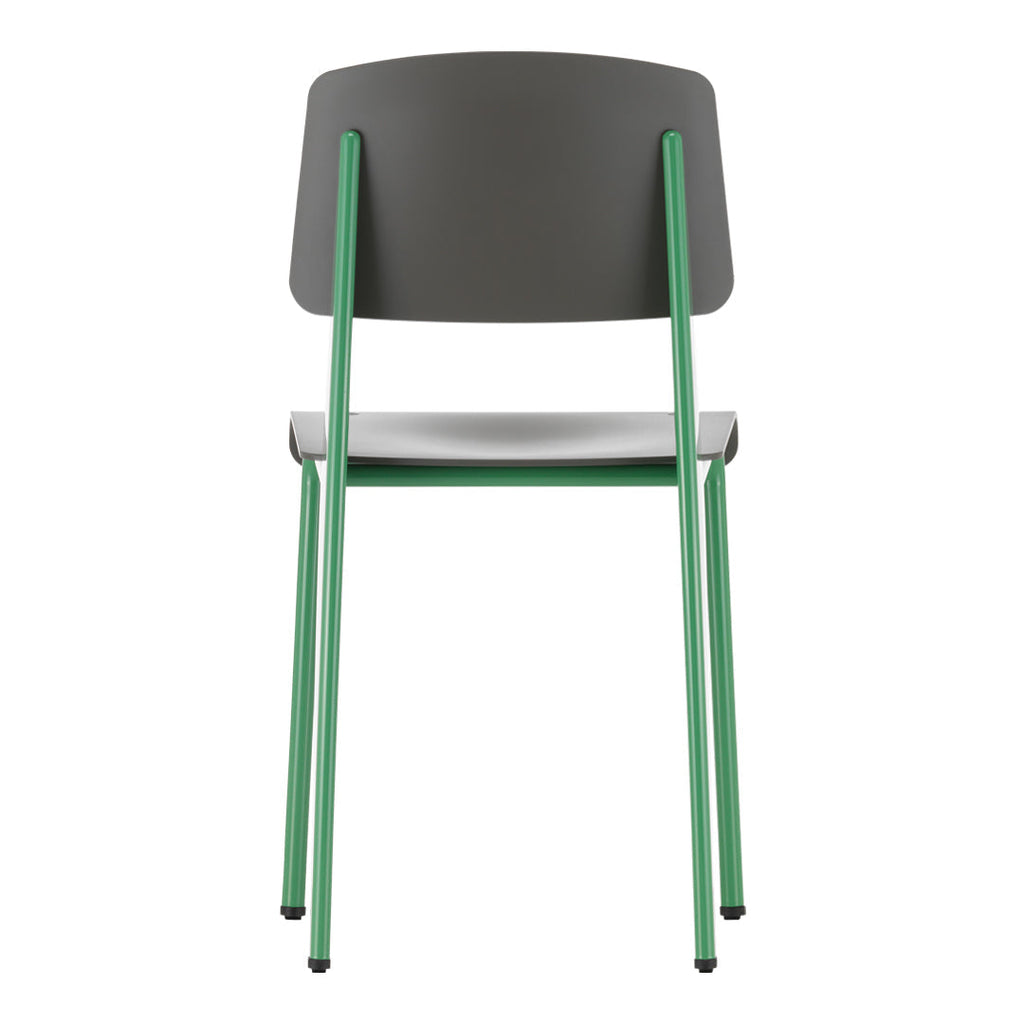 Chaise d'appoint contemporaine en plastique recyclé avec piètement thermolaqué pour salle à manger