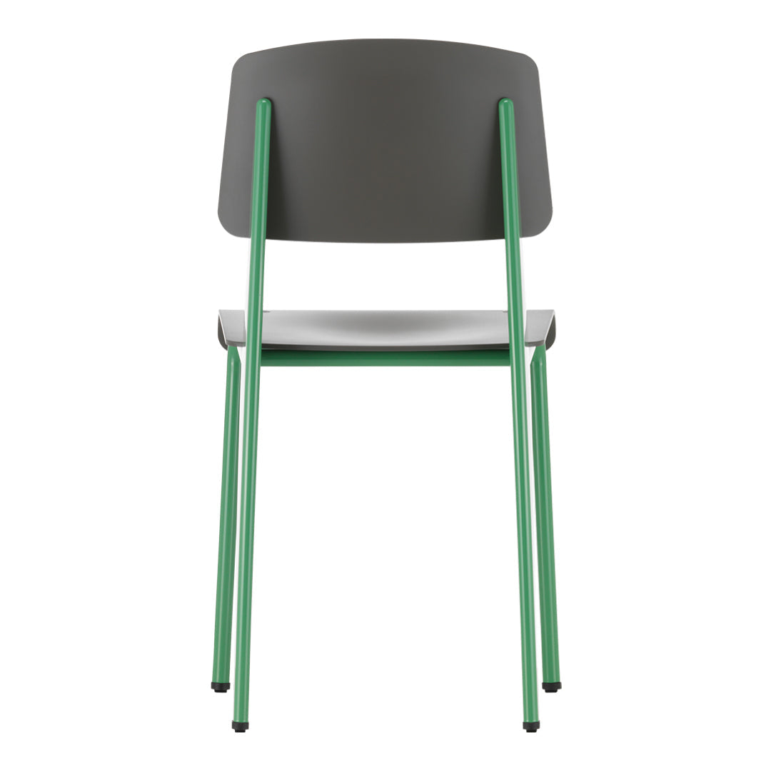 Chaise d'appoint contemporaine en plastique recyclé avec piètement thermolaqué pour salle à manger