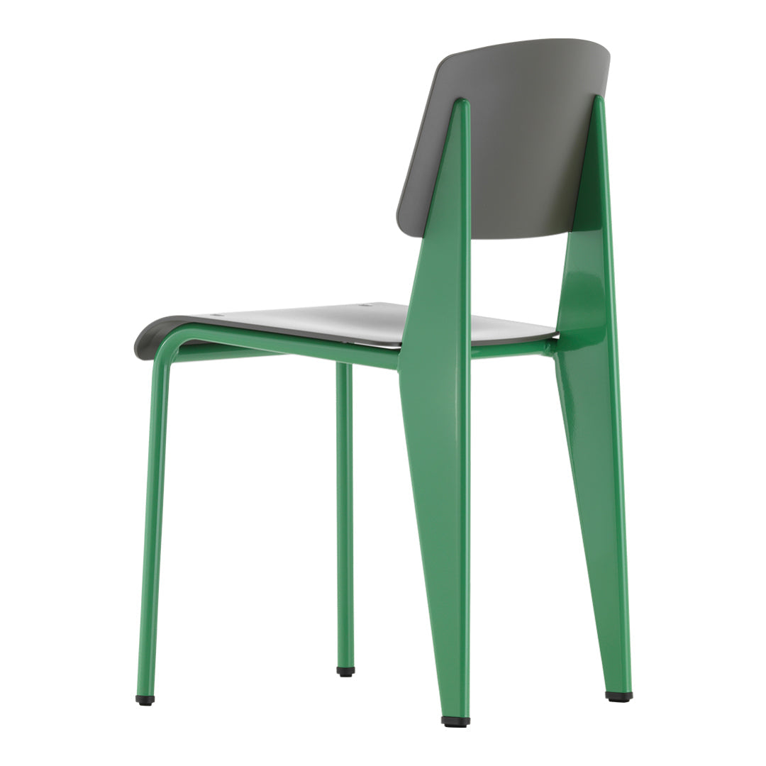 Chaise d'appoint contemporaine en plastique recyclé avec piètement thermolaqué pour salle à manger