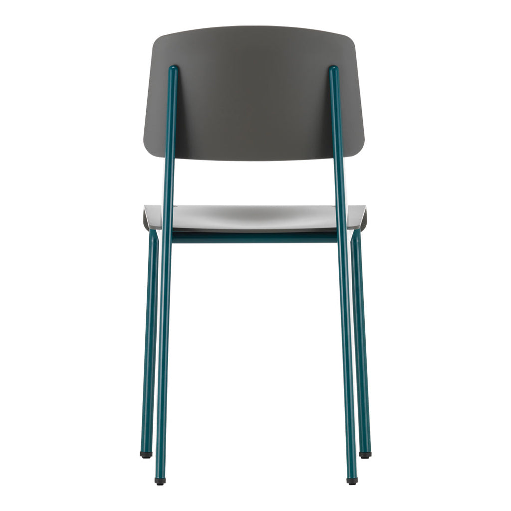 Chaise d'appoint contemporaine en plastique recyclé avec piètement thermolaqué pour salle à manger