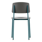 Chaise d'appoint contemporaine en plastique recyclé avec piètement thermolaqué pour salle à manger