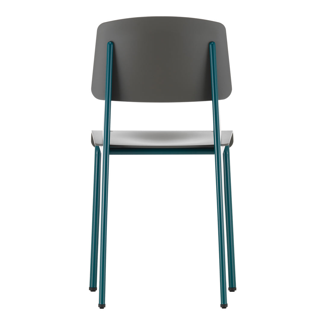 Chaise d'appoint contemporaine en plastique recyclé avec piètement thermolaqué pour salle à manger