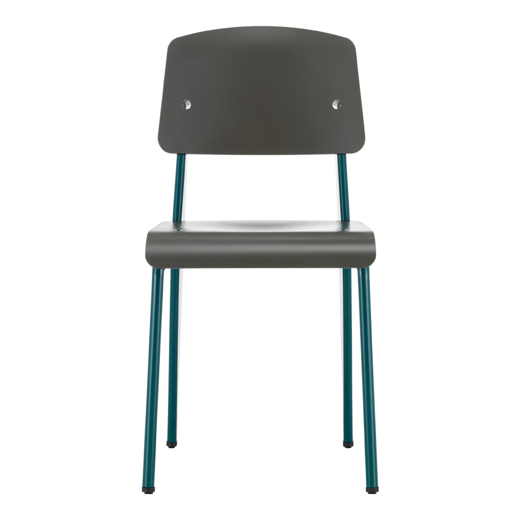 Chaise d'appoint contemporaine en plastique recyclé avec piètement thermolaqué pour salle à manger