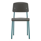 Chaise d'appoint contemporaine en plastique recyclé avec piètement thermolaqué pour salle à manger