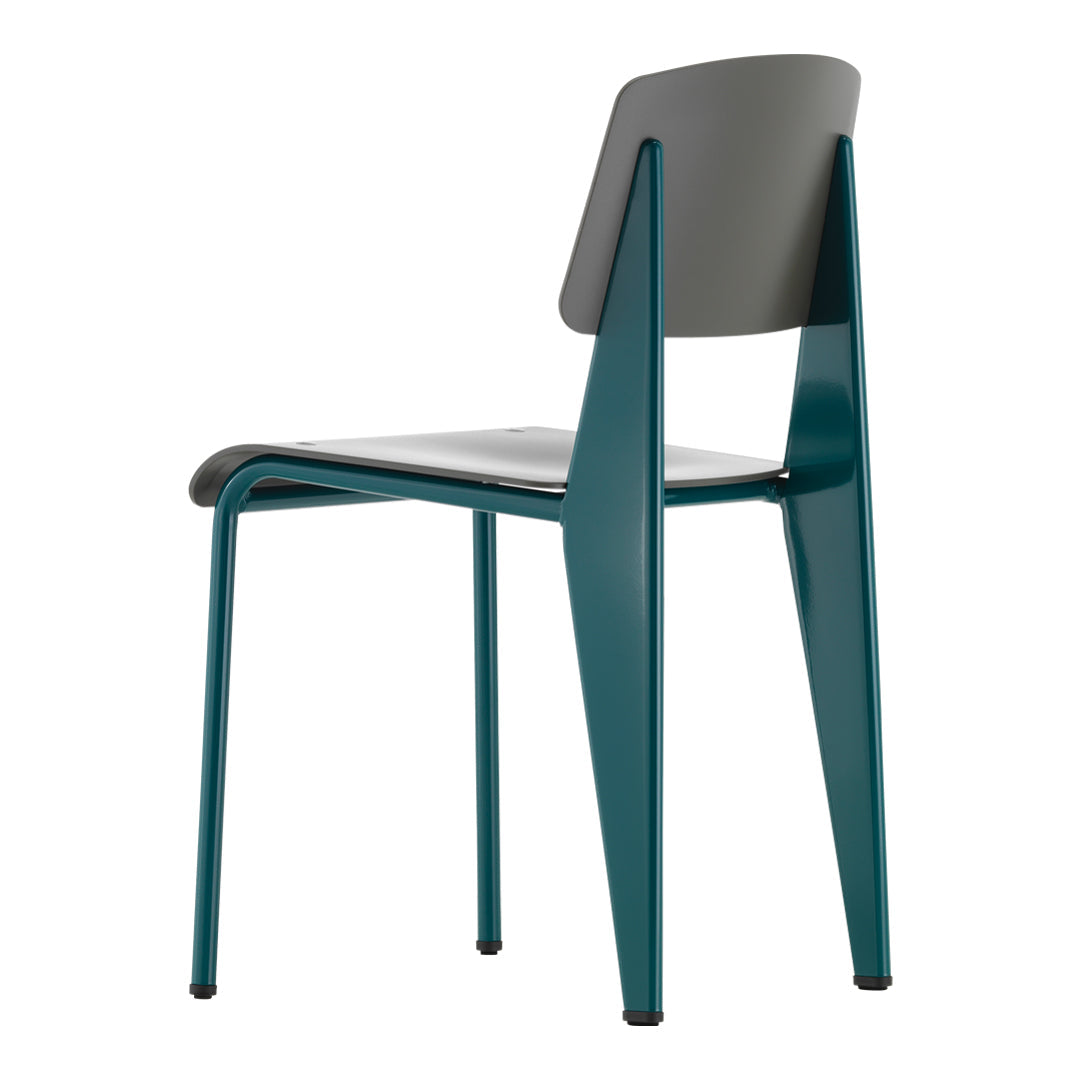 Chaise d'appoint contemporaine en plastique recyclé avec piètement thermolaqué pour salle à manger