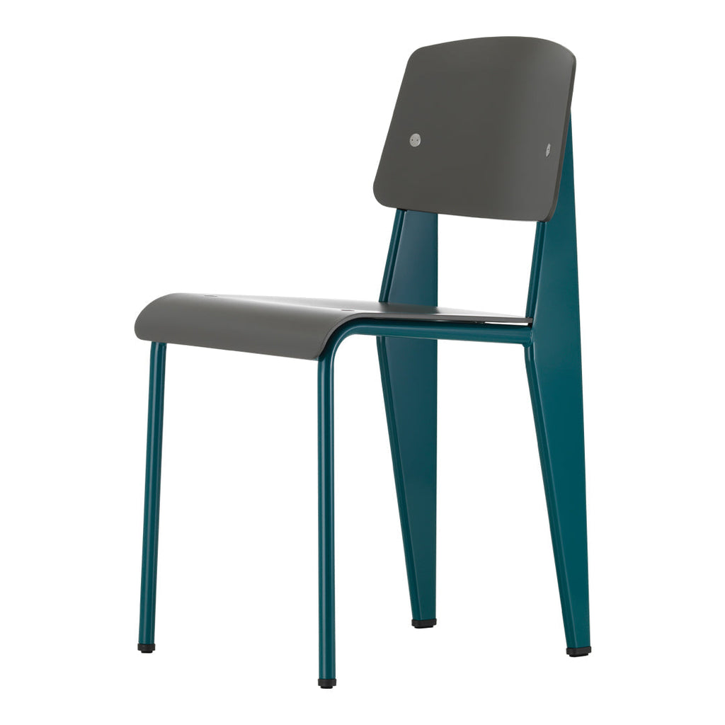 Chaise d'appoint contemporaine en plastique recyclé avec piètement thermolaqué pour salle à manger
