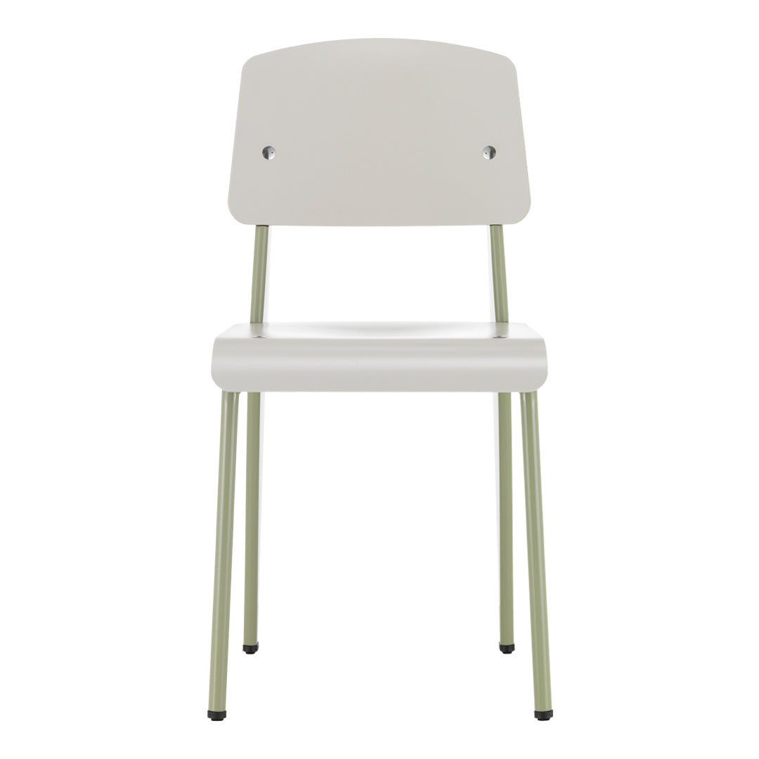 Chaise d'appoint contemporaine en plastique recyclé avec piètement thermolaqué pour salle à manger