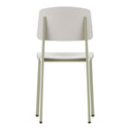 Chaise d'appoint contemporaine en plastique recyclé avec piètement thermolaqué pour salle à manger