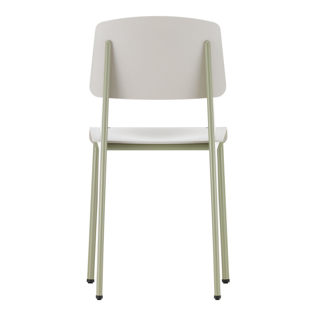 Chaise d'appoint contemporaine en plastique recyclé avec piètement thermolaqué pour salle à manger