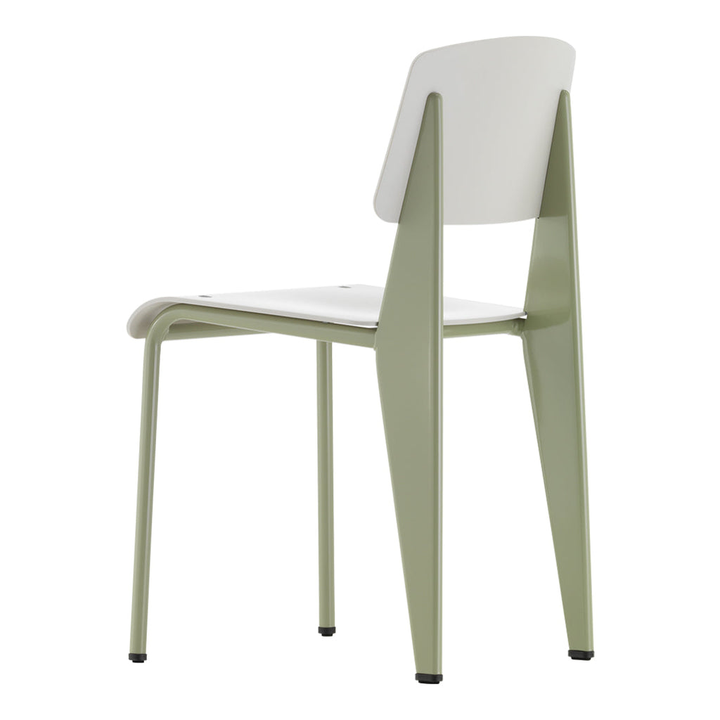 Chaise d'appoint contemporaine en plastique recyclé avec piètement thermolaqué pour salle à manger