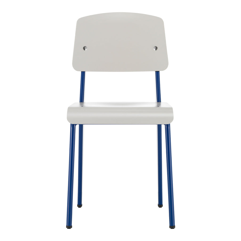 Chaise d'appoint contemporaine en plastique recyclé avec piètement thermolaqué pour salle à manger