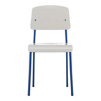 Chaise d'appoint contemporaine en plastique recyclé avec piètement thermolaqué pour salle à manger