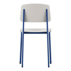 Chaise d'appoint contemporaine en plastique recyclé avec piètement thermolaqué pour salle à manger
