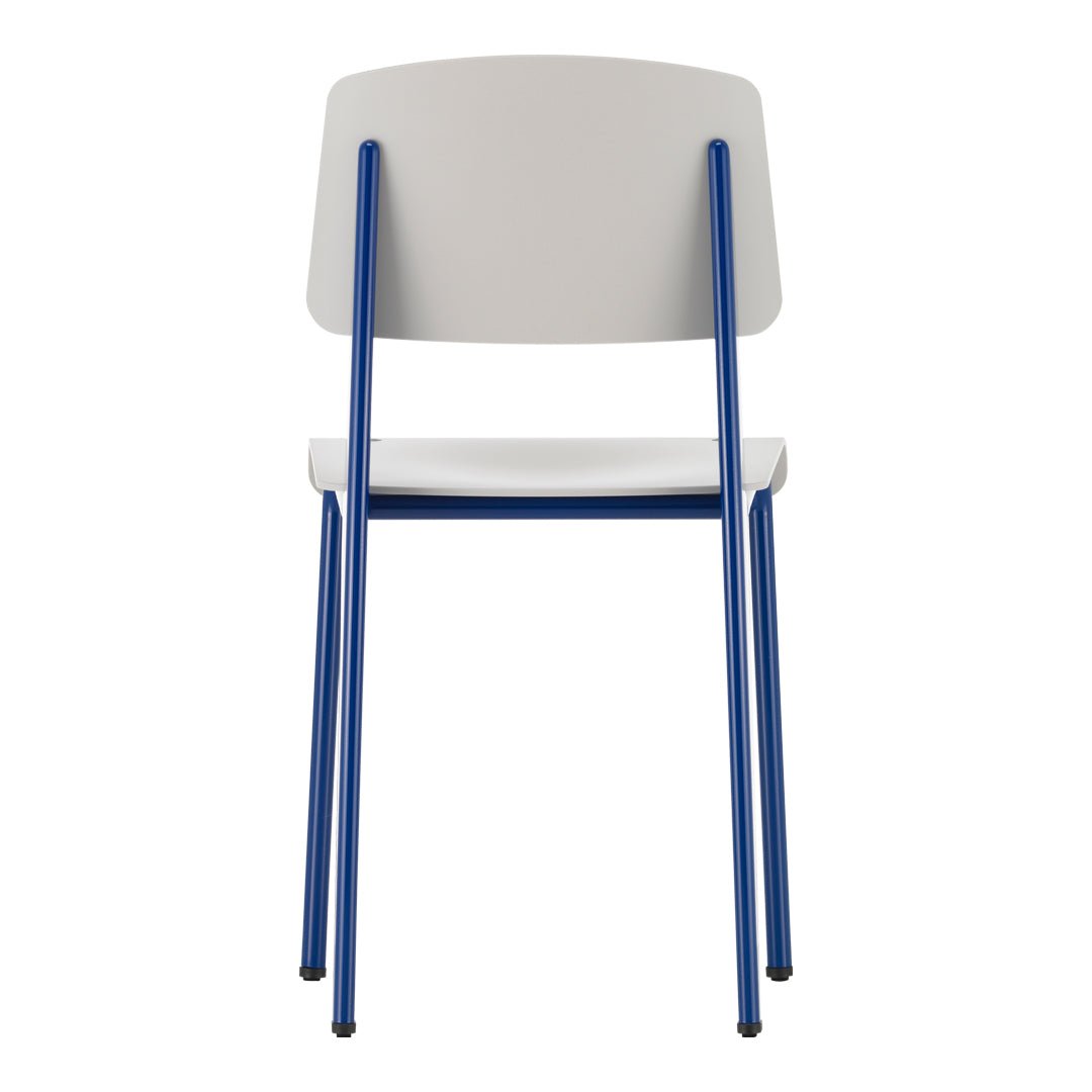 Chaise d'appoint contemporaine en plastique recyclé avec piètement thermolaqué pour salle à manger