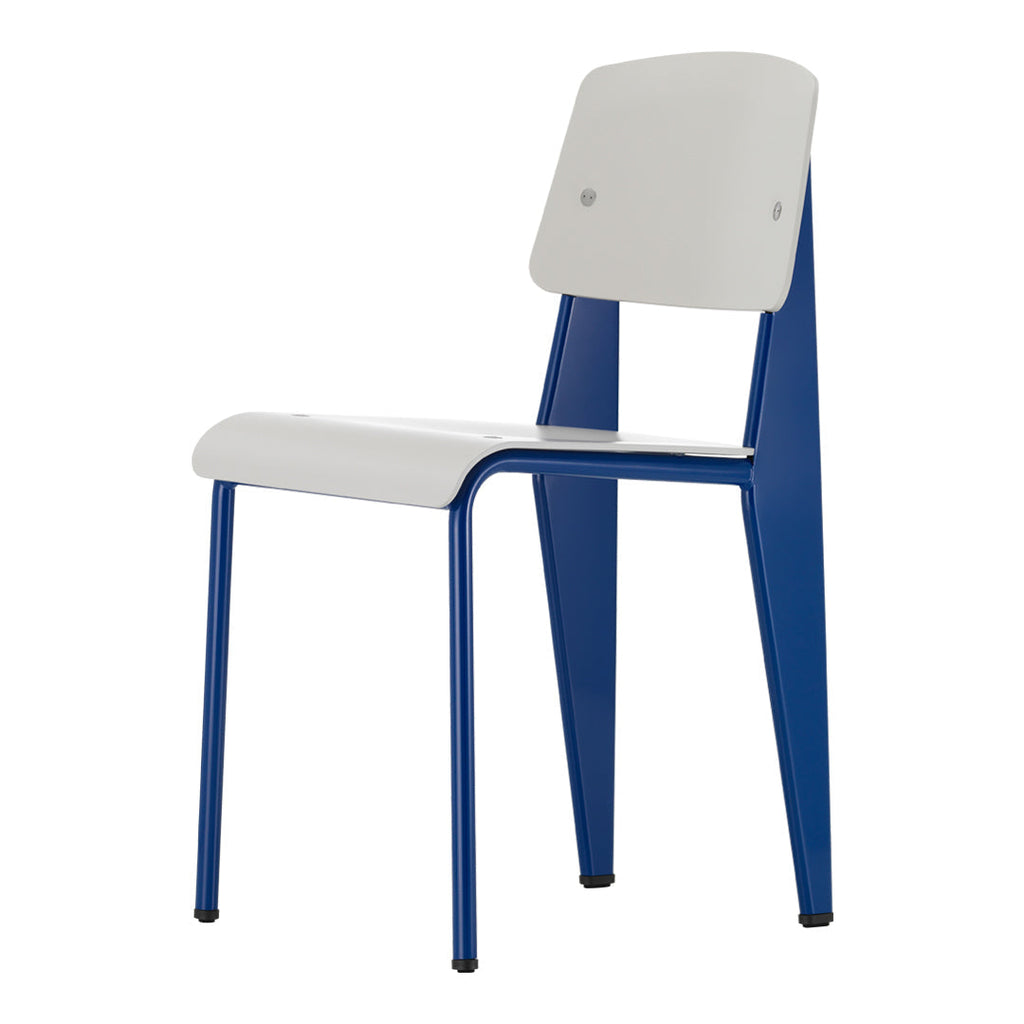 Chaise d'appoint contemporaine en plastique recyclé avec piètement thermolaqué pour salle à manger