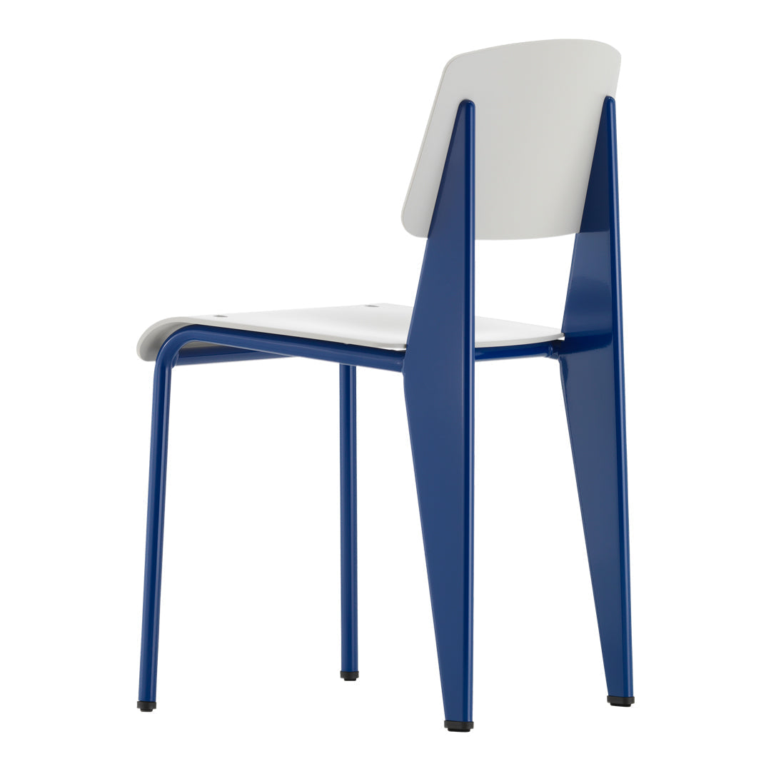 Chaise d'appoint contemporaine en plastique recyclé avec piètement thermolaqué pour salle à manger