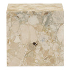 Table d'appoint minimaliste en marbre naturel avec piédestal cubique pour chambre ou salon