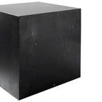 Table d'appoint minimaliste en marbre naturel avec piédestal cubique pour chambre ou salon