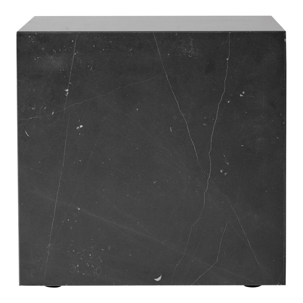 Table d'appoint minimaliste en marbre naturel avec piédestal cubique pour chambre ou salon