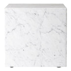 Table d'appoint minimaliste en marbre naturel avec piédestal cubique pour chambre ou salon