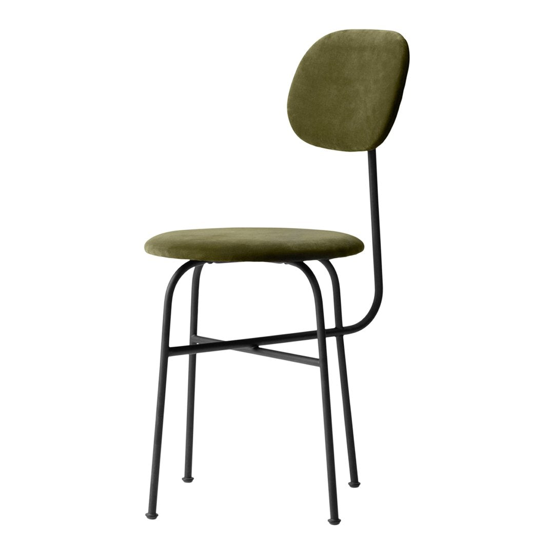 Chaise de salle à manger Bauhaus minimaliste entièrement tapissée avec structure en acier aux lignes épurées