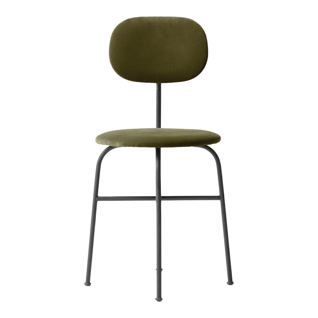 Chaise de salle à manger Bauhaus minimaliste entièrement tapissée avec structure en acier aux lignes épurées