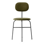 Chaise de salle à manger Bauhaus minimaliste entièrement tapissée avec structure en acier aux lignes épurées