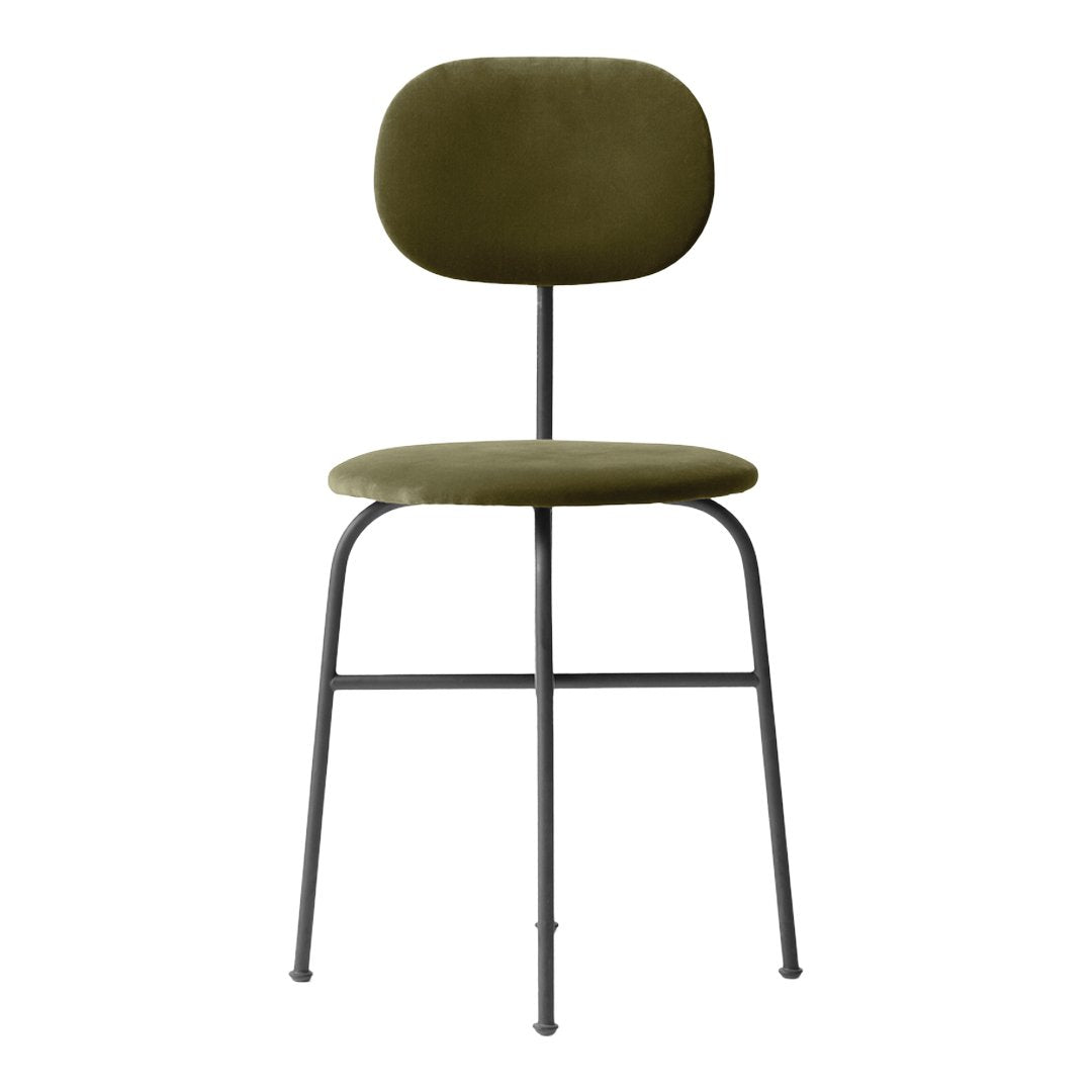 Chaise de salle à manger Bauhaus minimaliste entièrement tapissée avec structure en acier aux lignes épurées