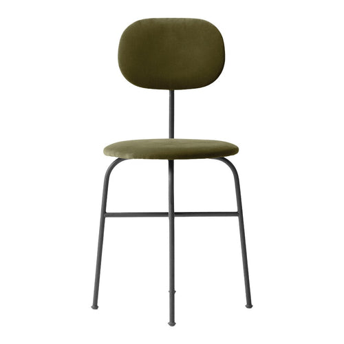 Chaise de salle à manger Bauhaus minimaliste entièrement tapissée avec structure en acier aux lignes épurées