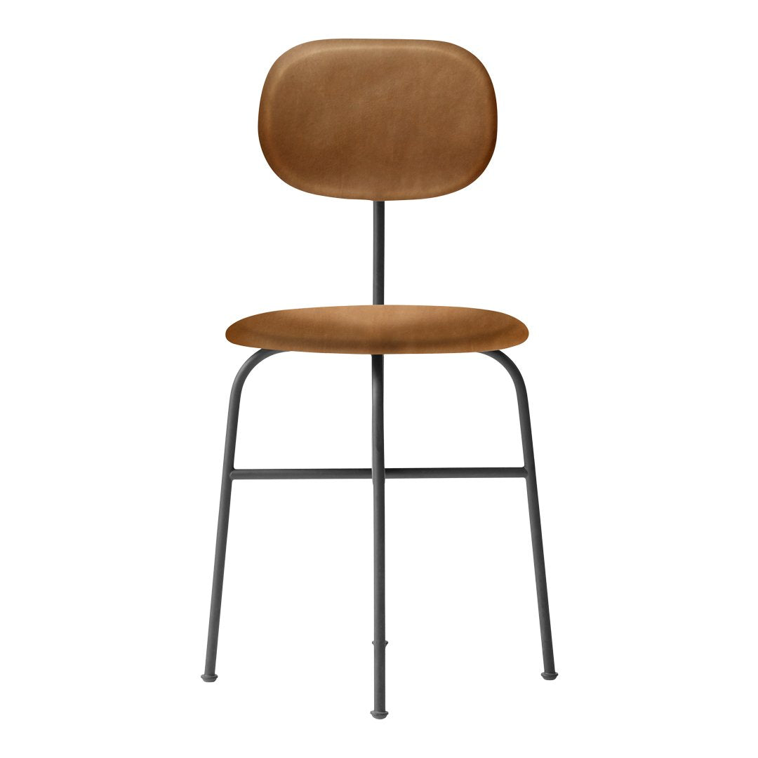 Chaise de salle à manger Bauhaus minimaliste entièrement tapissée avec structure en acier aux lignes épurées