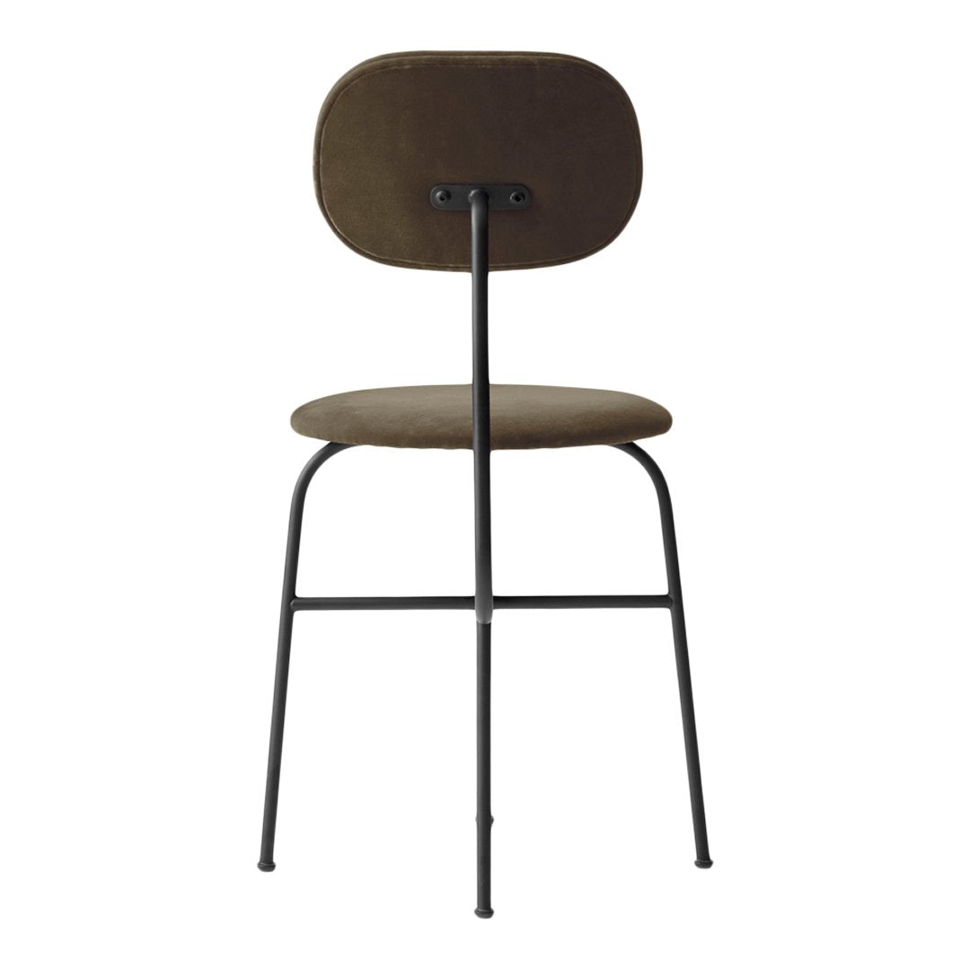 Chaise de salle à manger Bauhaus minimaliste entièrement tapissée avec structure en acier aux lignes épurées