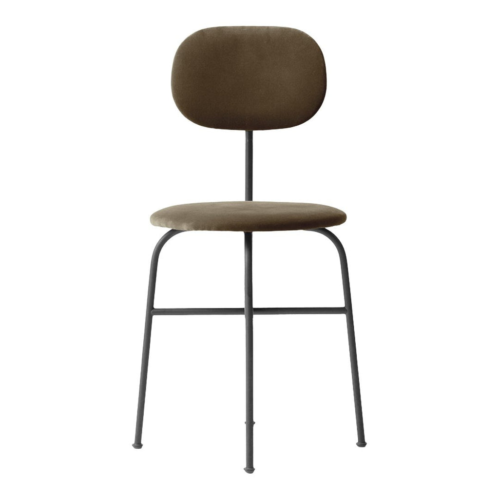 Chaise de salle à manger Bauhaus minimaliste entièrement tapissée avec structure en acier aux lignes épurées