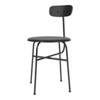 Chaise d'appoint minimaliste Bauhaus en acier et bois avec assise arrondie et dossier flexible pour salle à manger
