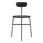 Chaise d'appoint minimaliste Bauhaus en acier et bois avec assise arrondie et dossier flexible pour salle à manger
