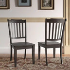 Chaises de salle à manger en bois à lattes