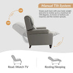 Fauteuil inclinable en cuir véritable Mid-Century Modern avec garniture cloutée