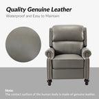 Fauteuil inclinable en cuir véritable Mid-Century Modern avec garniture cloutée