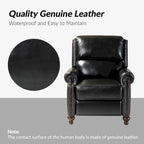 Fauteuil inclinable en cuir véritable Mid-Century Modern avec garniture cloutée