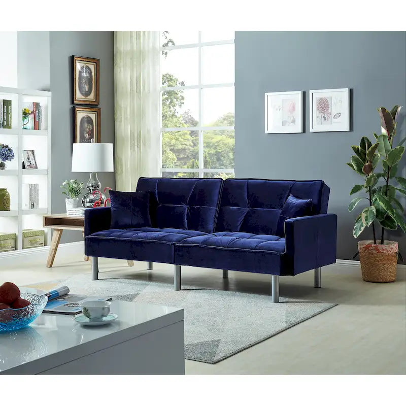 75.6 Joli canapé-lit convertible en velours Futon Causeuses