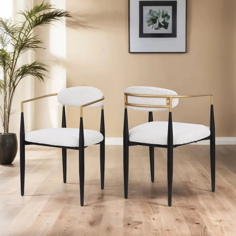 Chaises de salle à manger Elmore rembourrées au design industriel moderne avec structure en fer