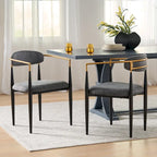 Chaises de salle à manger Elmore rembourrées au design industriel moderne avec structure en fer