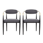 Chaises de salle à manger Elmore rembourrées au design industriel moderne avec structure en fer