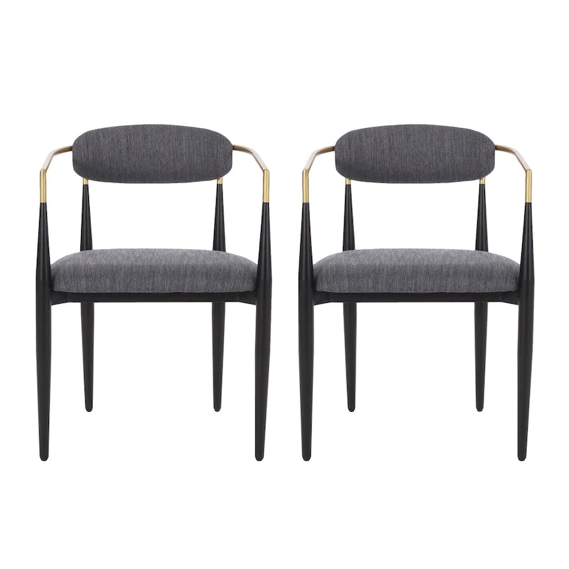 Chaises de salle à manger Elmore rembourrées au design industriel moderne avec structure en fer